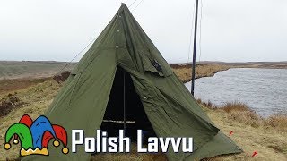 Bushcraft  Polish Army Lavvu Poncho Shelter [upl. by Dutchman]