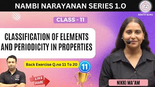 Classification of Elements and Periodicity in Properties  Chapter 3  Lecture 10 Back Exercise Que [upl. by Kironde]