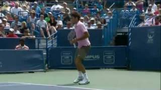 Federers Hot Shot Forehand Vs Fish In Cincinnati Final [upl. by Anitsirhcairam558]