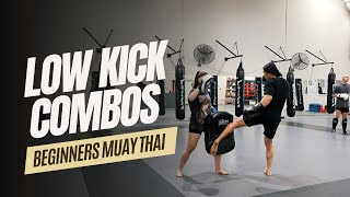 4 LOW KICK COMBOS  Beginners Muay Thai [upl. by Eiuqram]