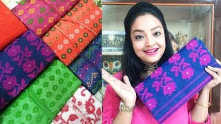 My AFFORDABLE Dhakai Jamdani Saree KOLKATA TRADITIONAL WEAR HAUL [upl. by Attlee]