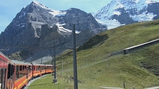 Jungfraujoch Kleine Scheidegg  Eigergletscher  Eigerwand  Eismeer [upl. by Able]