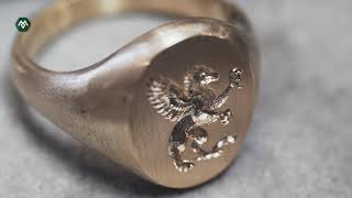 Creating a gold engraved signet ring  The fine art of making an eternal jewelry classic [upl. by Izogn]