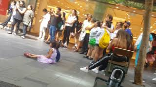 California love Dr Dre Tupac cover by Dylan Billiondollars kid rapper on Pitt Street Mall [upl. by Werra]