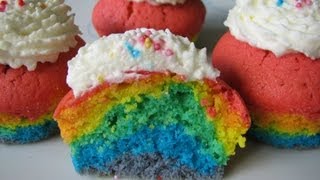 Rainbow Cupcakes Regenbogen Cupcakes [upl. by Reema]