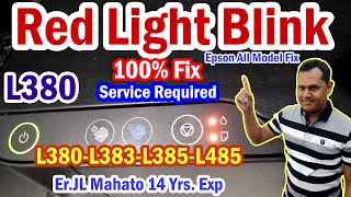 Epson l380 Red Light Blinking Problem Solution  How To Reset Epson L380  Epson L380L383L385L485 [upl. by Landre]