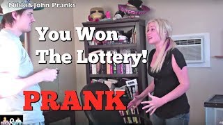 YOU WON THE LOTTERY PRANK  Top Boyfriend and Girlfriend Pranks [upl. by Lehpar489]