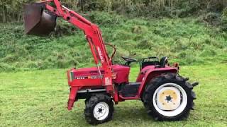 Shibaura P17F 4WD Compact Tractor with Power Loader 22HP 375 Hours [upl. by Magdalene]