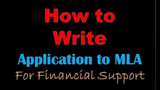 application to MLA for financial help  how to write application to MLA [upl. by Lrat589]