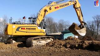 Liebherr R926 Caterpillar 963D Volvo EC300D NL ROAD CONSTR  B14 Backnang Germany 20022014 [upl. by Yahsed]