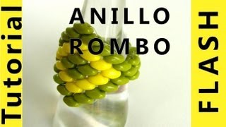 Abalorios DIY  Anillo Rombo con superduo [upl. by Sivrep600]