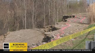 PennDOT South Strabane Township officials monitoring landslide along Route 40 [upl. by Lekcim195]