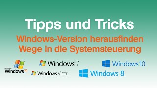 Windows Version herausfinden amp Wege in die Systemsteuerung [upl. by Alrrats]