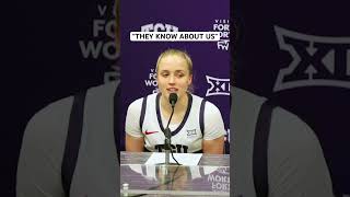 TCU guard Hailey Van Lith says the country already knows about the Frogs 😤😤😤 [upl. by Ain525]