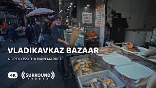 Vladikavkaz Bazaar Republic of North OssetiaAlania — Cinematic Walking Tour  Binaural ASMR [upl. by Onder]