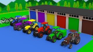 Colorful Garages with Tractors and Construction of a Pulpit for Farmer View New Tractors [upl. by Mayce423]