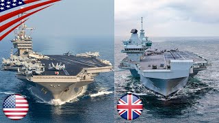 US amp UK Dual Supercarrier Deployment in NATO Exercise in the North Sea [upl. by Enomar]