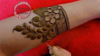 Back hand bridal mehndi design  Gorgeous mehndi design  Full hand mehndi design [upl. by Anuahs747]