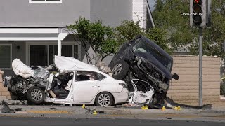 Suspect Killed In Horrific Pursuit Crash  Riverside [upl. by Yarvis52]