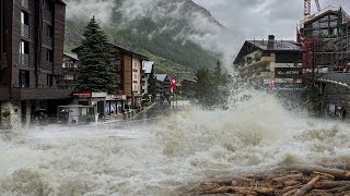 KATASTROFA U ŠVICARSKOJ POPLAVE RAZORILE GRAD  LJUDI NESTALI U ALPAMA [upl. by Panta]