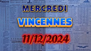 pronostics quinté programme  VINCENNES  MERCREDI 11122024 [upl. by Shields]