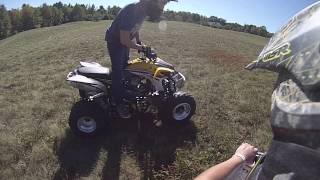 06 yfz 450 vs 05 yfz 450 drag race [upl. by Yticilef]