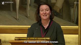 Hege Bae Nyholt om bemanningskrisa i barnehagene  Stortinget 041223 [upl. by Llenol]