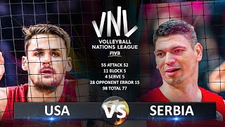 USA vs Serbia  Mens VNL 2024 [upl. by Belsky]