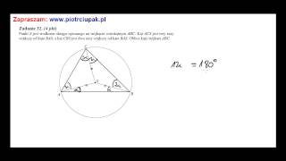 Punkt S jest środkiem okręgu opisanego na trójkącie ostrokątnym ABC Kąt ACS jest trzy razy [upl. by Ennad]