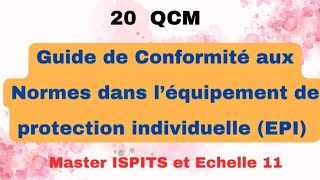 20QCM Sur Le Guide dIMANOR Léquipement De Protection Individuelle EPI Master ISPITS Echelle 11 [upl. by Pimbley]