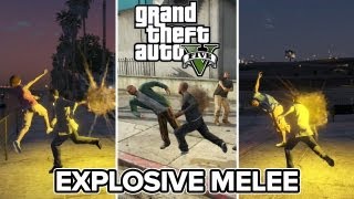 GTA 5 Explosive Melee Montage with Cheat Code  Explosive Melee Attacks Mode [upl. by Ademordna]