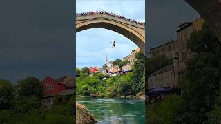 Daring Divers of Mostar Bridge shorts travel bosnia [upl. by Felecia]