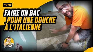 Réaliser UNE DOUCHE ITALIENNE au mortier ciment dans SDB [upl. by Aiyotal]