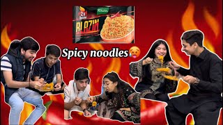 Spicy Noodles Challenge  knorr blazin 2x spicy  Sachin aur priya ko Konsi punishment di [upl. by Youngran]