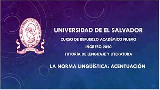 Lenguaje y Literatura Norma lingüística Acentuación Especial [upl. by Kala495]