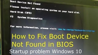 How to fix Boot Device Not Found Hard disk error 3F0 in HP Pavilion Windows 10 Laptop [upl. by Lunneta]