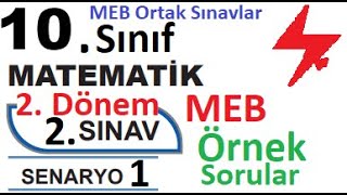 10 Sınıf Matematik 2 Dönem 2 Yazılı Örnek Senaryo Çözümleri  Senaryo 1  MEB örnek sorular 1 [upl. by Esilrac]