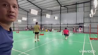 Nhật Hà vs Song Trung badminton [upl. by Roosnam]