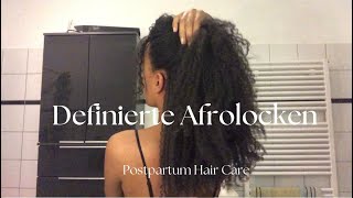 Definierte Afrolocken  Curly Hair Routine 🥰 Postpartum Hairloss  Hair Care Tipps [upl. by Selway]