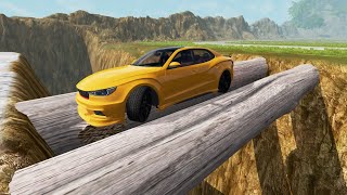 Cars vs Log Bridge  BeamNG Drive [upl. by Etoile461]