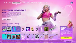 Fortnite Chapter 5 Season 4 Leaked KAROL G Skin amp All Festival Reward Cosmetics first look [upl. by Nivag690]