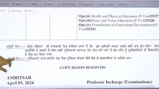 GNDU DATE SHEET BED SEM 4 [upl. by Olocin]