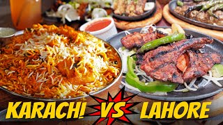 Karachi Food VS Lahore Food  Biryani ya Lahori Fish Fry Kabab ya Lamb Chops Best Food in Toronto [upl. by Bonney238]