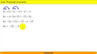 Rozwiąż równanie z nawiasami  Zadanie  Matfiz24pl [upl. by Diva]