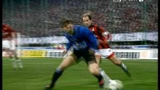 Zanetti v s Baresi  Maldini  Desailly   Amazing Skill By ZANETTI FORZA CAPITANO [upl. by Laris]