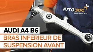 Comment remplacer des un bras inférieur de suspension avant sur une AUDI A4 B6 TUTORIEL  AUTODOC [upl. by Anaitsirc167]