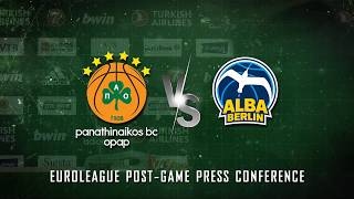 Euroleague Post  Game Press Conference  Panathinaikos ΒC OPAP Athens vs ALBA Berlin [upl. by Redd]