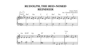 Rudolph The Red nosed Reindeer  Easy piano [upl. by Tiffanie737]