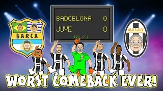 😆WORST COMEBACK EVER😆Juve beat Barca 00 Champions League Quarter Final 2017 Parody Highlights [upl. by Nav130]