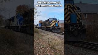 Wabtec WNYampP 6000 2014 and CSX 7578 roll through Lawrence Park on the jointed rail of the test track [upl. by Ffej]